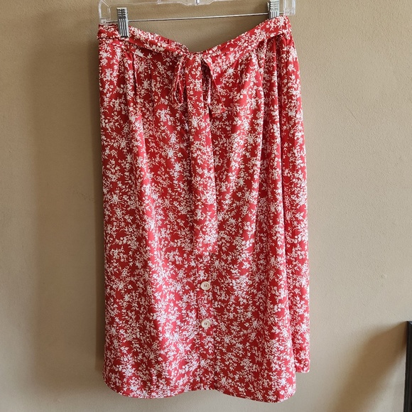 Blu Pepper Red Floral Maxi skirt sz L - Picture 1 of 4